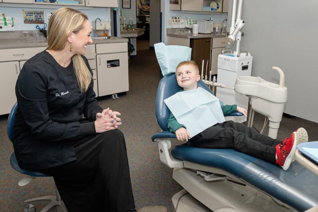 Dr. Anna Muench with child at Lewisburg Orthodontic Associates in Lewisburg, PA