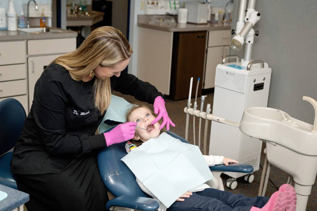 Dr. Muench treating child at Lewisburg Orthodontic Associates in Lewisburg, PA